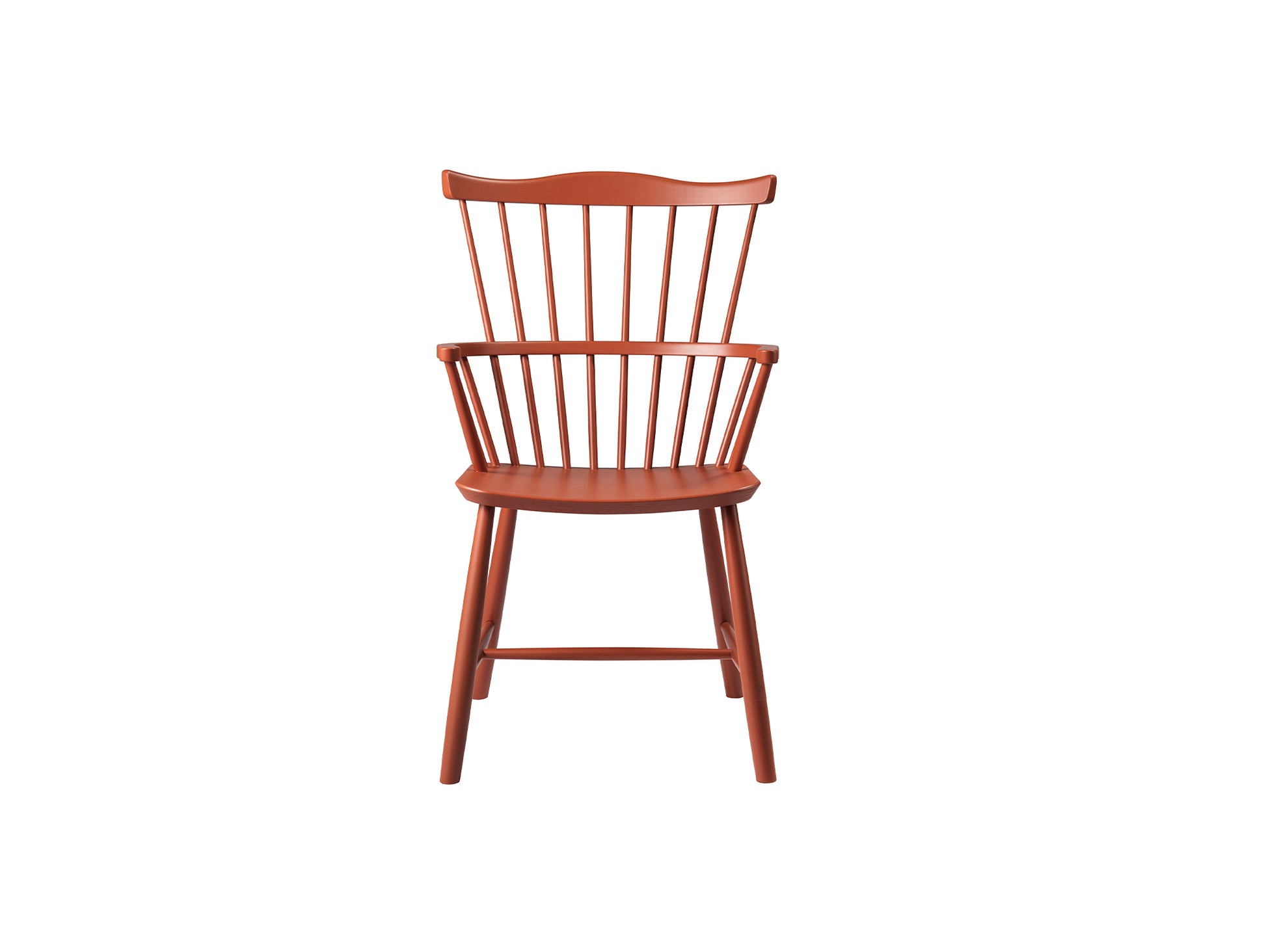 J52B Chair by FDB Mobler - Brick Red Painted Beech