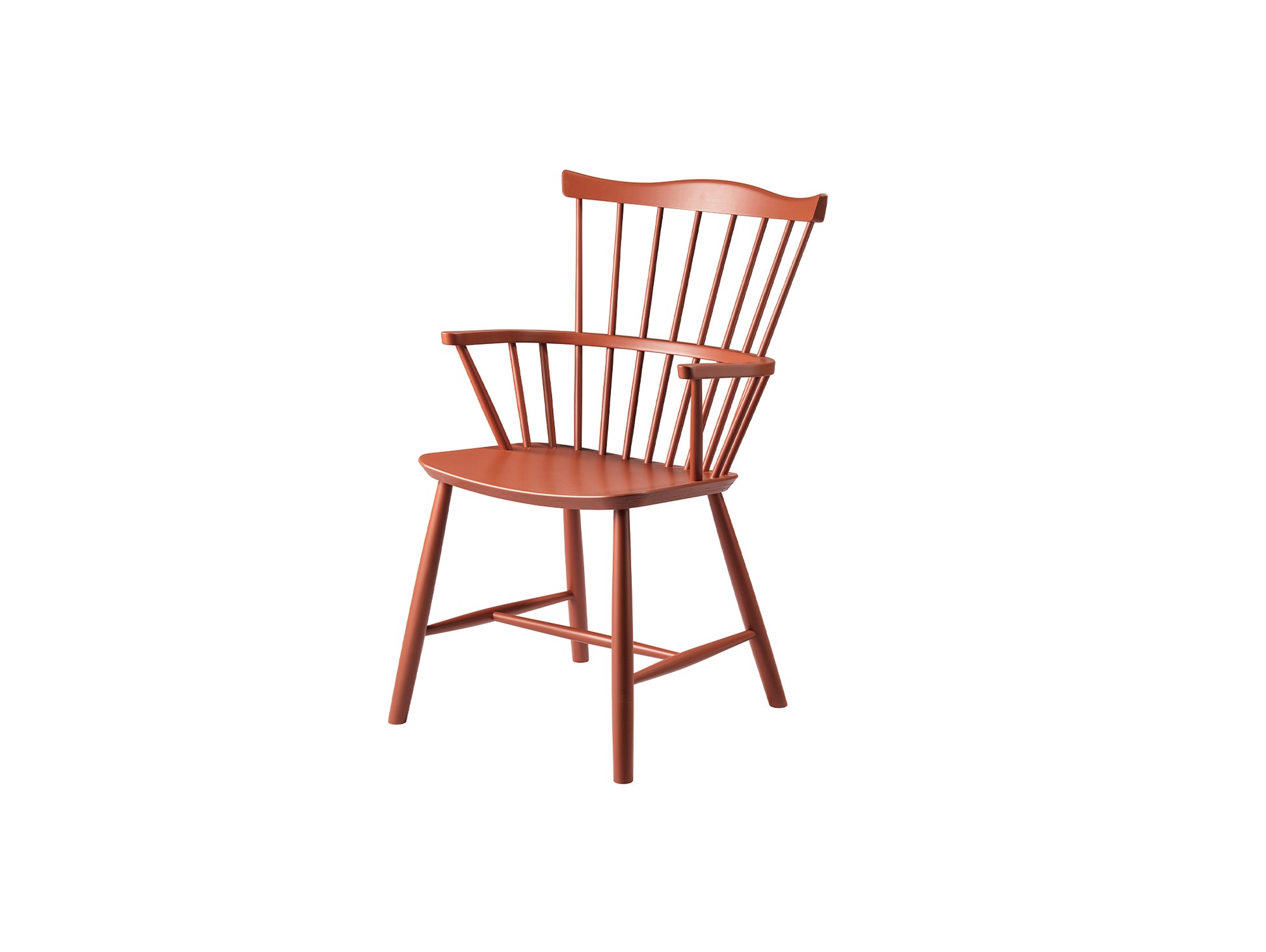 J52B Chair by FDB Mobler - Brick Red Painted Beech