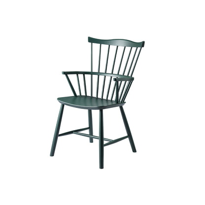 J52B Chair by FDB Mobler - Black Green Painted Beech