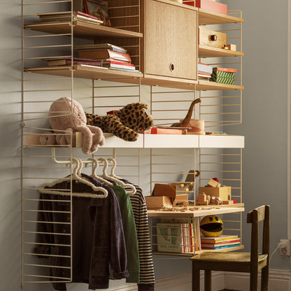 String System Cabinet with Flip Door by String - Width 58 cm / Oak