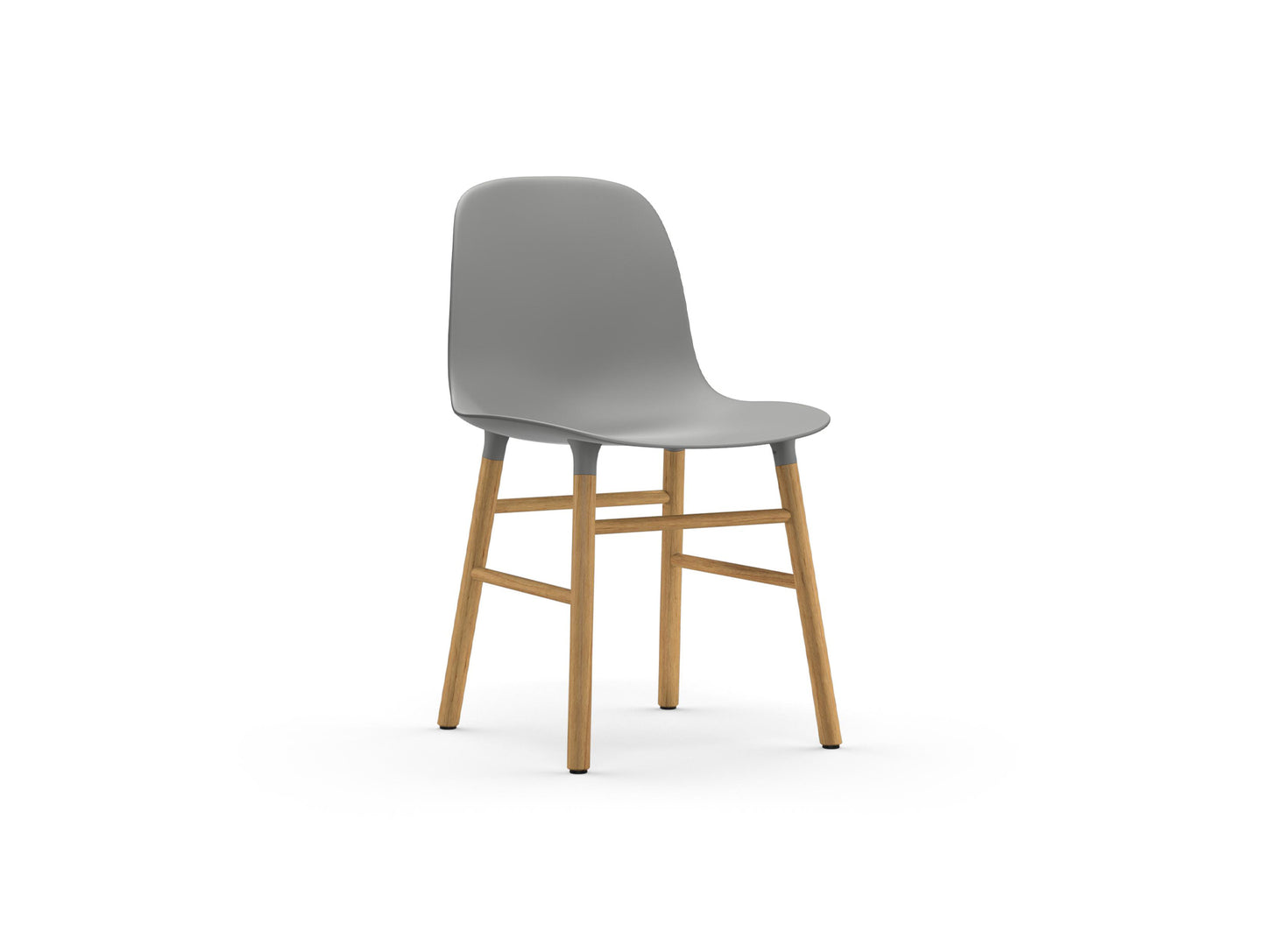 Form Chair Wood by Normann Copenhagen - Lacquered Oak Base / Grey