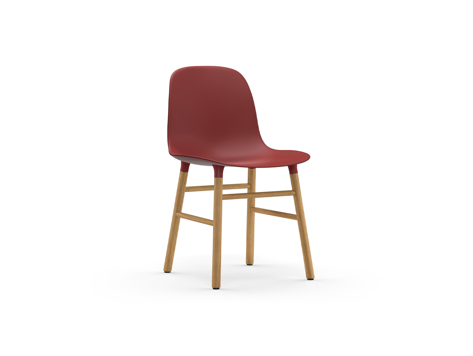 Form Chair Wood by Normann Copenhagen - Lacquered Oak Base / Red