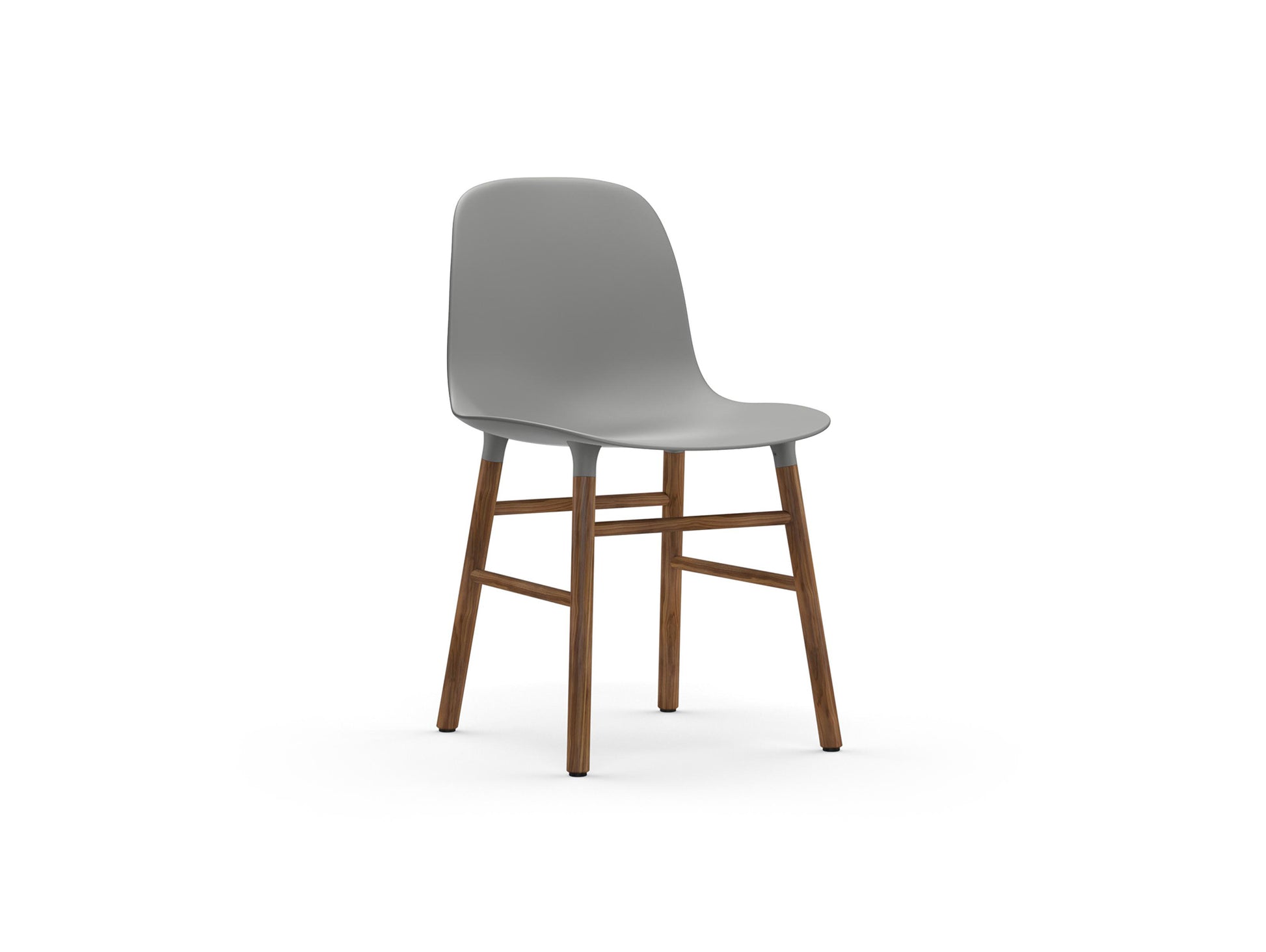 Form Chair Wood by Normann Copenhagen - Lacquered Walnut Base / Grey