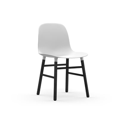 Form Chair Wood by Normann Copenhagen - Black Lacquered Oak Base / White