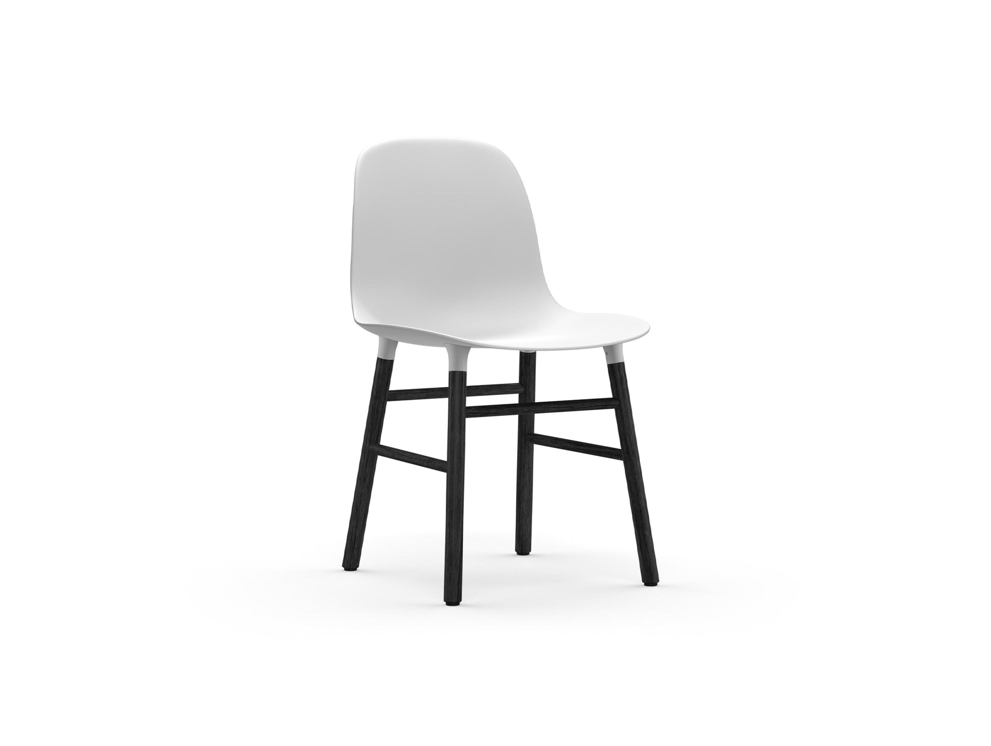 Form Chair Wood by Normann Copenhagen - Black Lacquered Oak Base / White