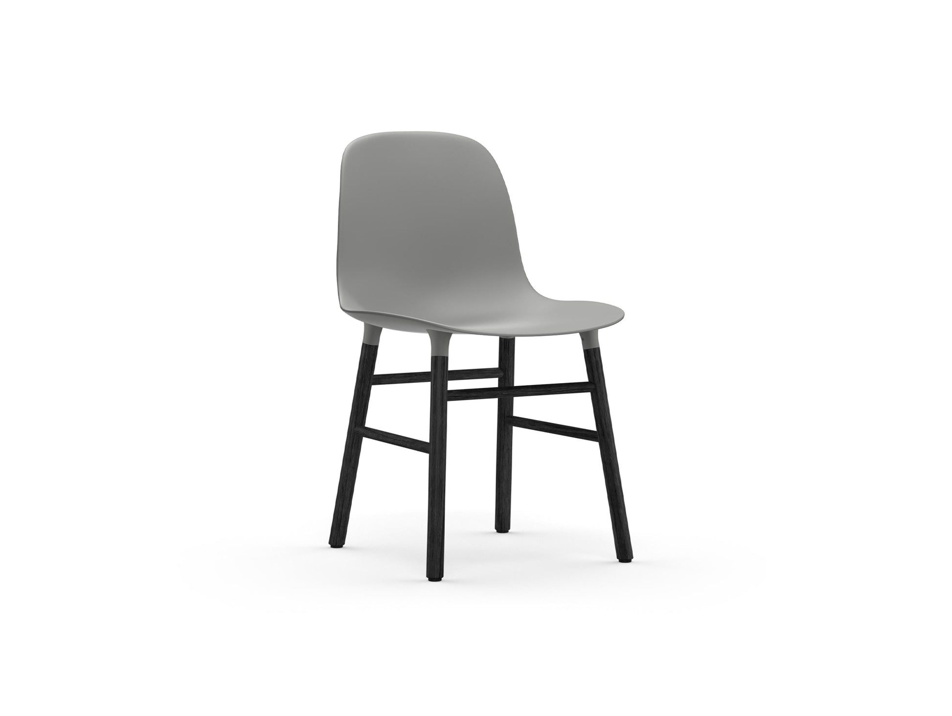 Form Chair Wood by Normann Copenhagen - Black Lacquered Oak Base / Grey