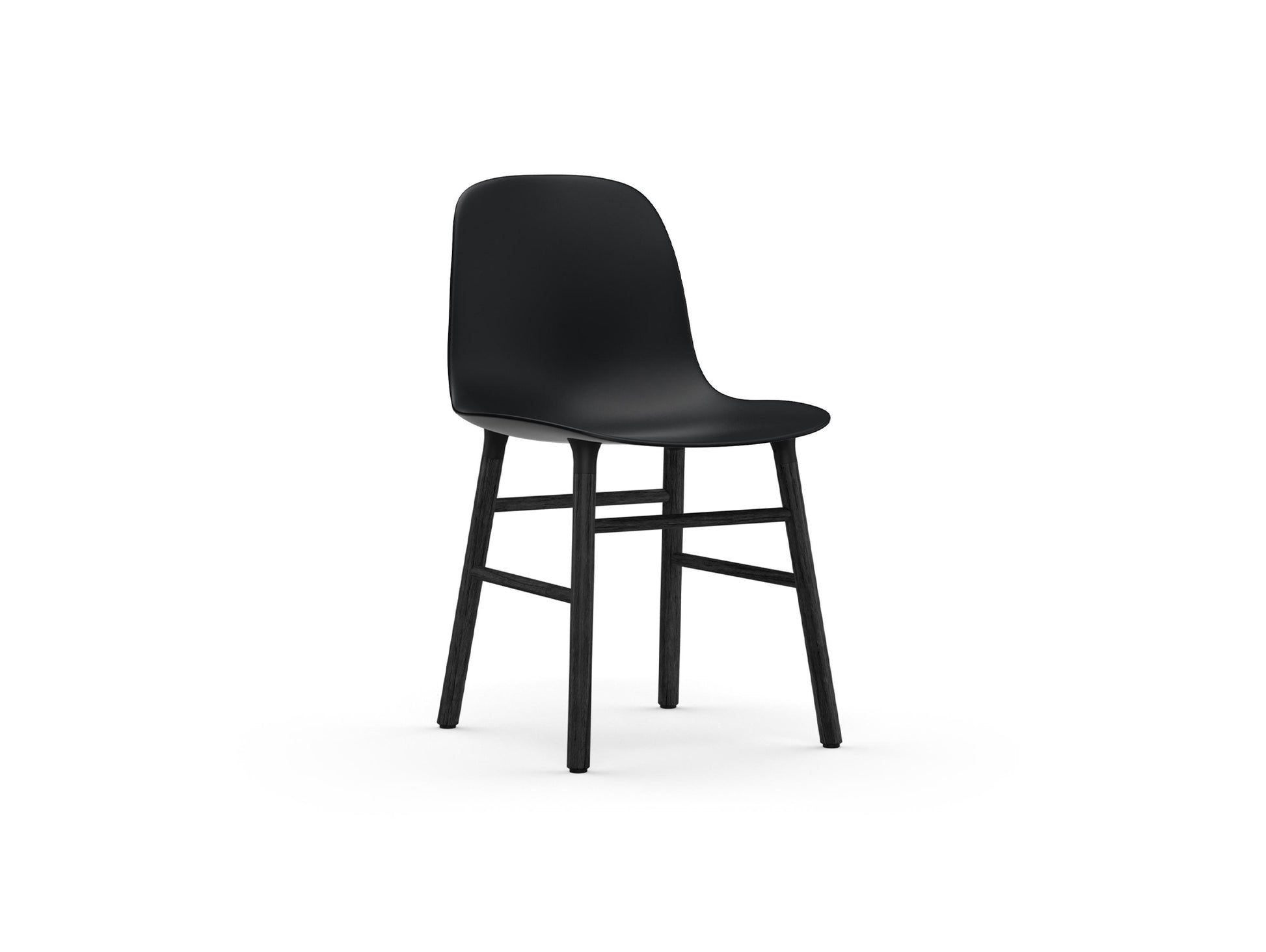 Form Chair Wood by Normann Copenhagen - Black Lacquered Oak Base / Black