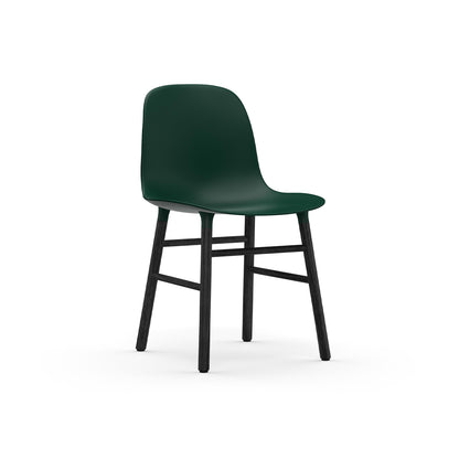 Form Chair Wood by Normann Copenhagen - Black Lacquered Oak Base / Green