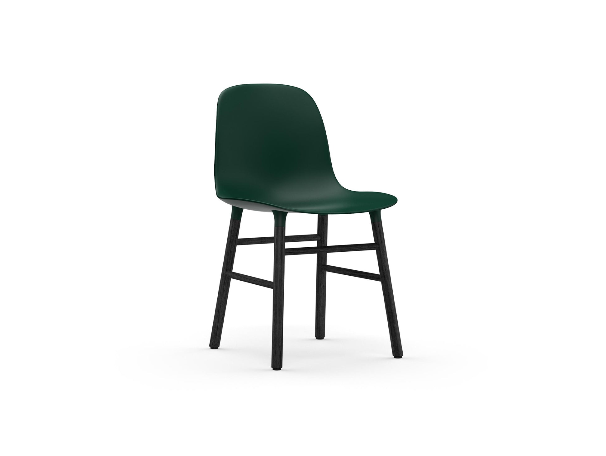 Form Chair Wood by Normann Copenhagen - Black Lacquered Oak Base / Green