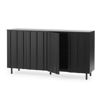 Rib Sideboard by Normann Copenhagen - High / Black Painted Oak Veneer