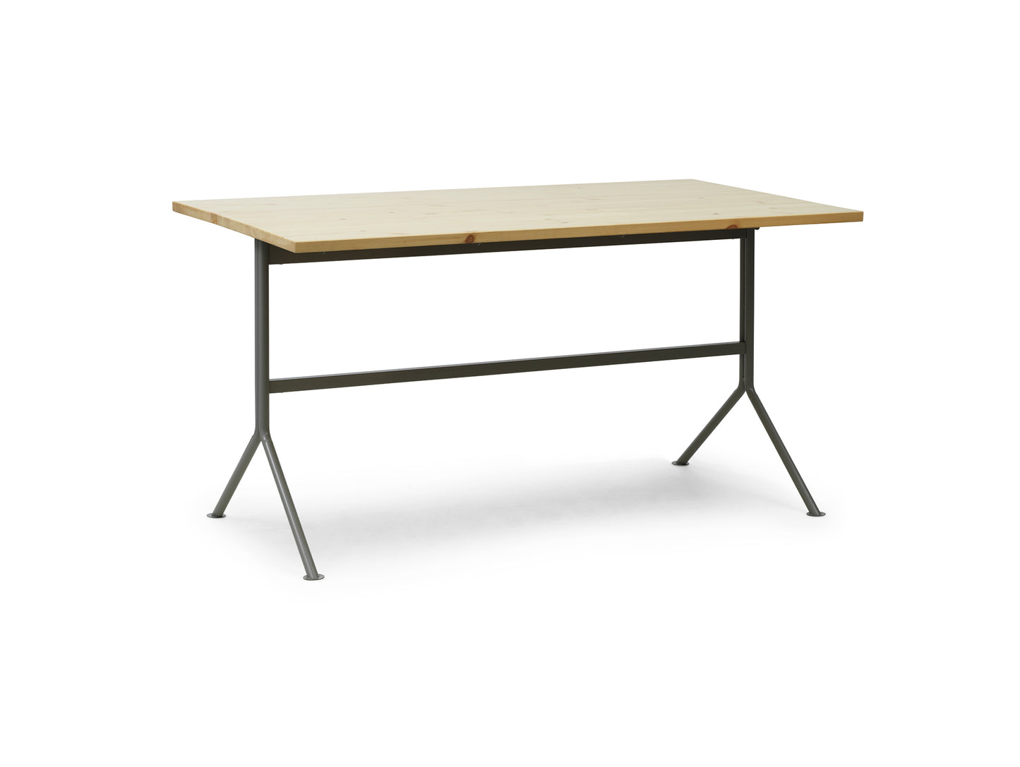 Kip Desk by Normann Copenhagen - Grey Base / Pine Wood Tabletop