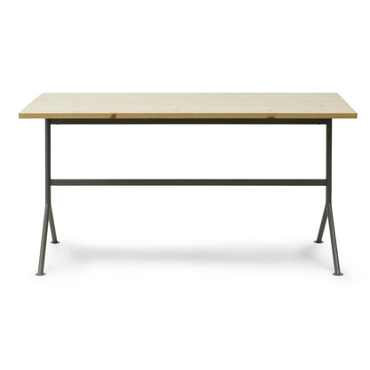 Kip Desk by Normann Copenhagen - Grey Base / Pine Wood Tabletop