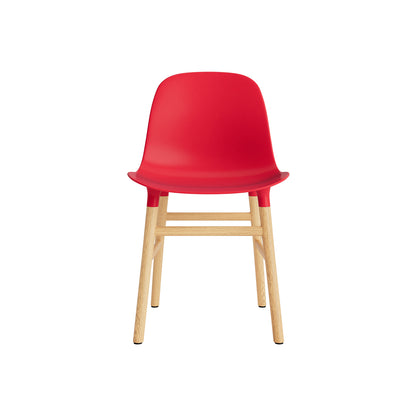 Form Chair Wood by Normann Copenhagen - Lacquered Oak Base / Bright Red