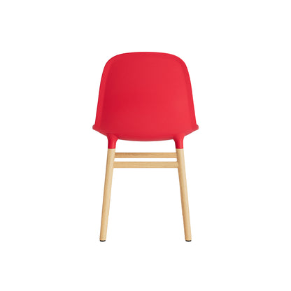 Form Chair Wood by Normann Copenhagen - Lacquered Oak Base / Bright Red