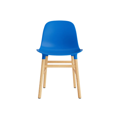 Form Chair Wood by Normann Copenhagen -  Lacquered Oak Base / Bright Blue