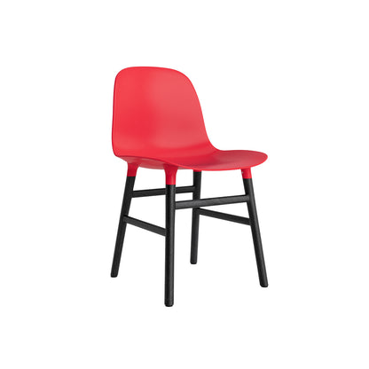 Form Chair Wood by Normann Copenhagen - Black Lacquered Oak Base / Red