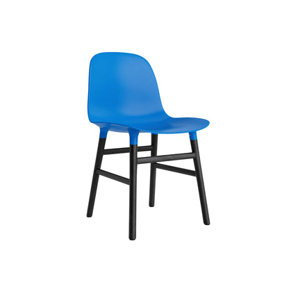 Form Chair Wood by Normann Copenhagen - Black Lacquered Oak Base / Bright Blue