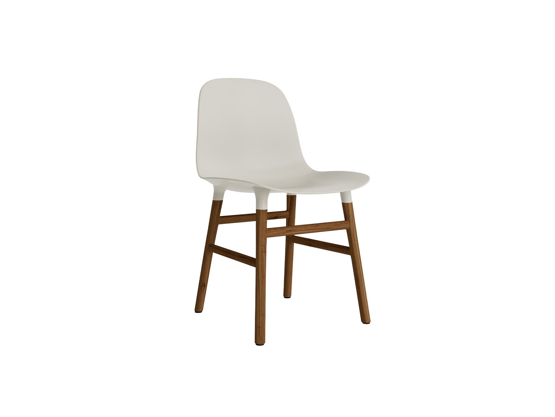 Form Chair Wood by Normann Copenhagen - Lacquered Walnut Base / Light Grey