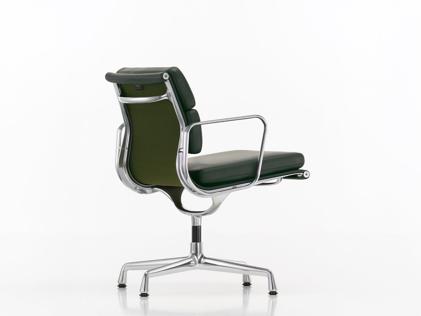 Soft Pad Conference Chair EA 208 by Vitra - Polished Aluminium / Seat: Jade Premium F Leather / Back: Plano Coconut Forest (L50)