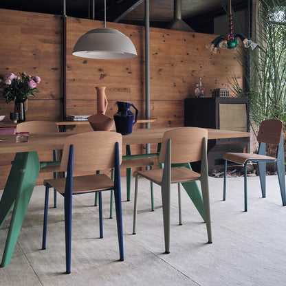 EM Table by Vitra - Solid Oak Tabletop / Ble Vert Base