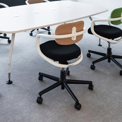 Allstar Office Chair by Vitra - Hopsak 66 Nero Seat / Hopsak 88 Cognac Ivory Backrest (F60)