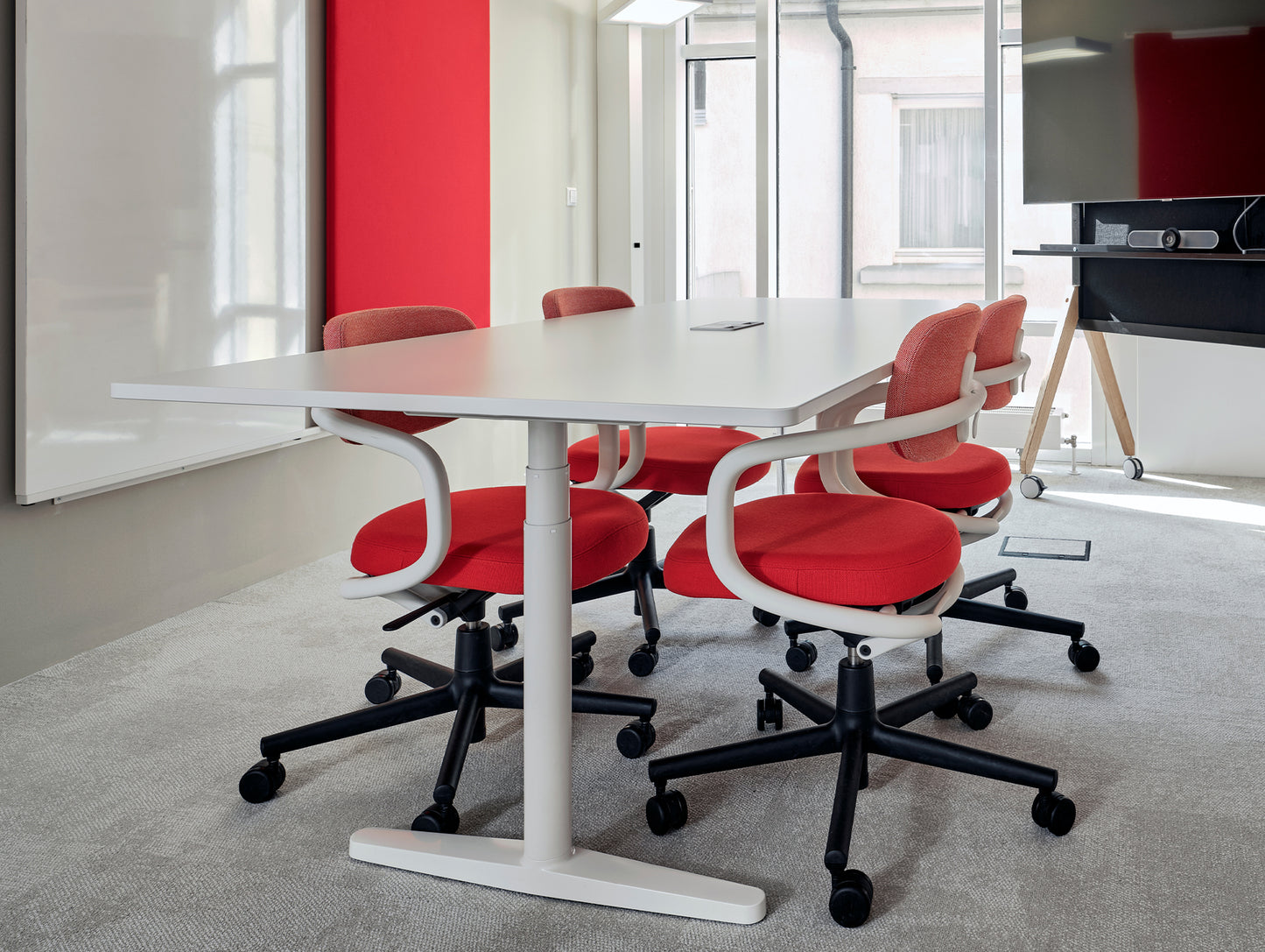 Allstar Office Chair by Vitra - Hopsak 63 Red Poppy Red Seat / Hopsak 68 Pink Poppy Red Backrest (F60)