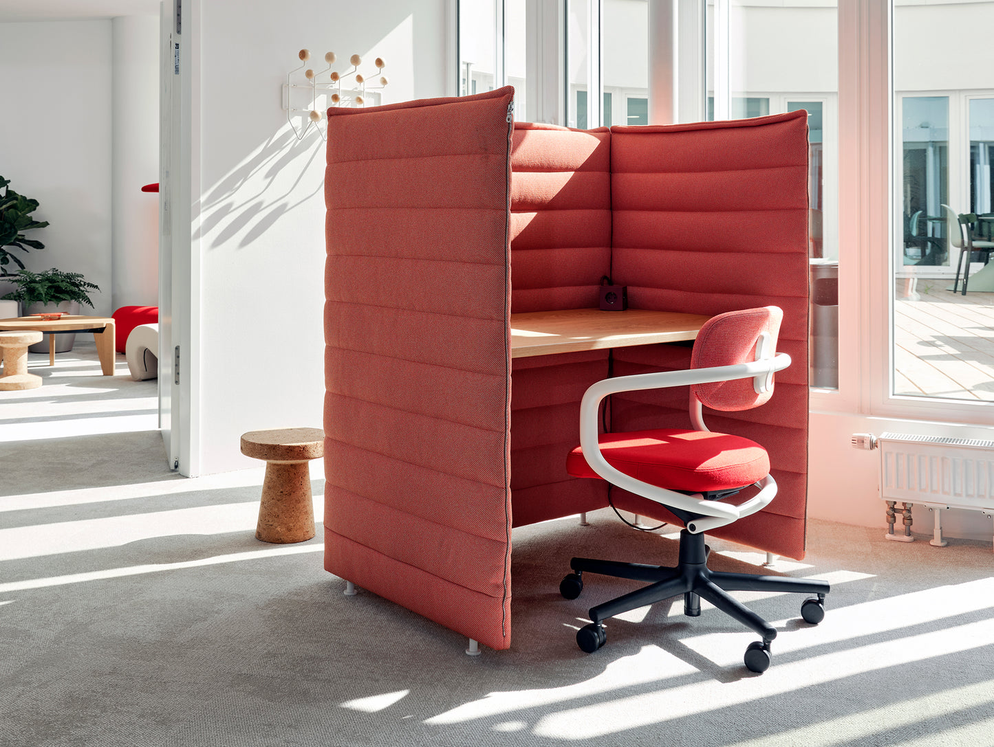 Allstar Office Chair by Vitra - Hopsak 63 Red Poppy Red Seat / Hopsak 68 Pink Poppy Red Backrest (F60)