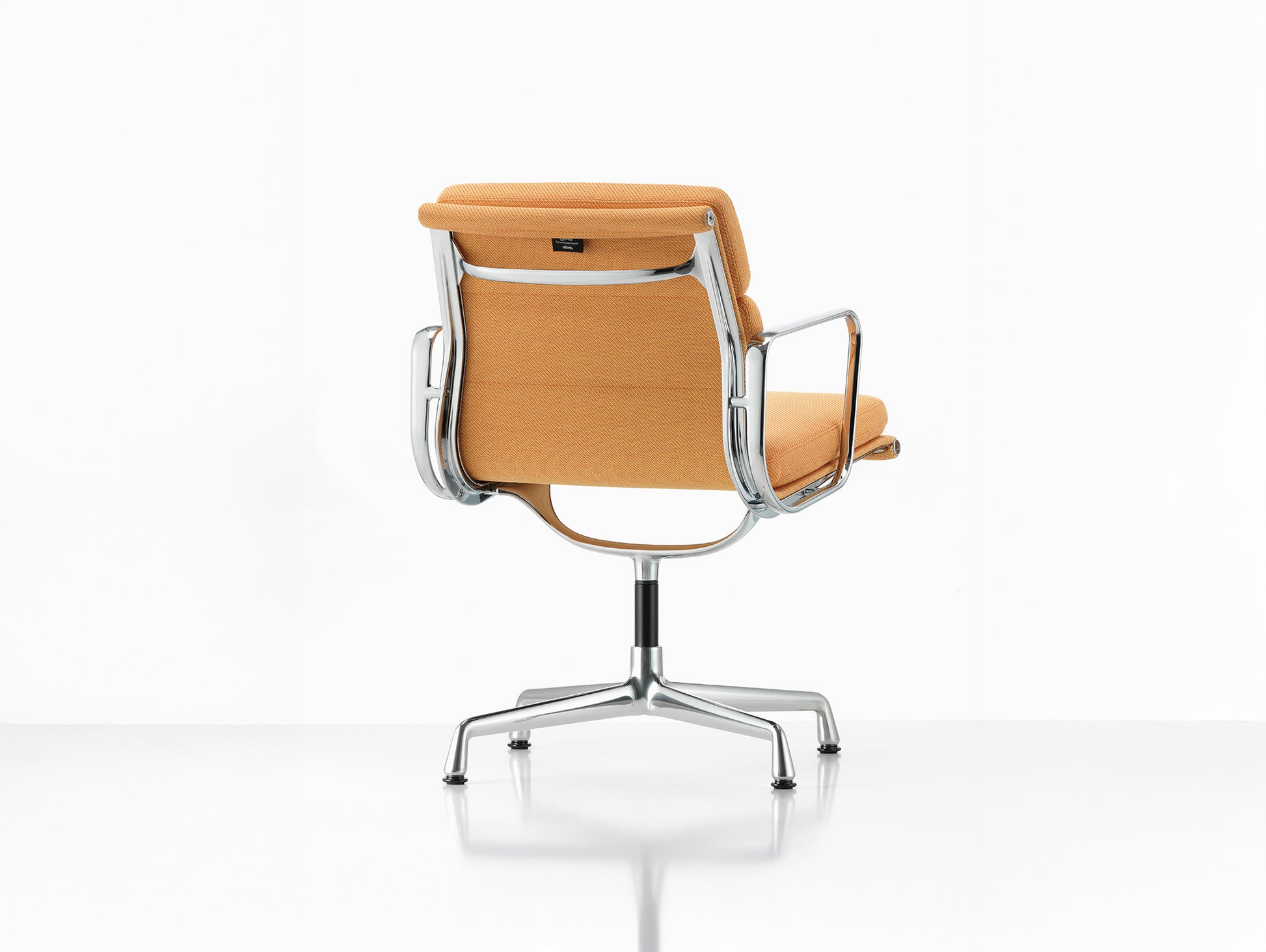 Soft Pad Conference Chair EA 208 by Vitra - Chromed Aluminium / Track Cognac Mustard (F120)