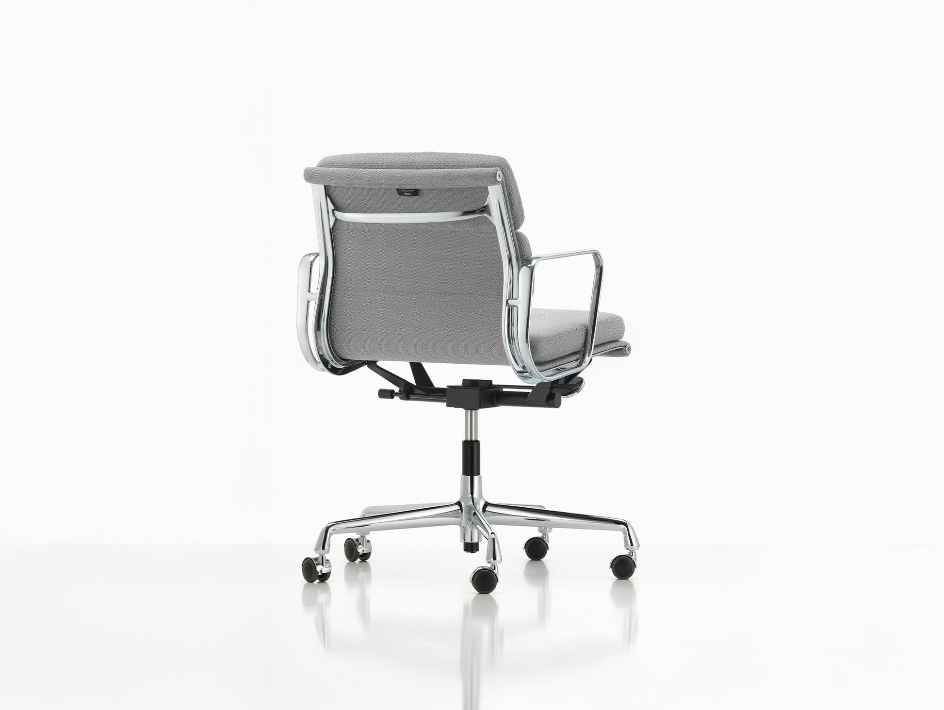 Soft Pad Work Chair EA 217 by Vitra - Chromed Aluminium / Track Mid Grey / Cream (F120)