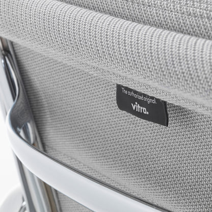 Soft Pad Work Chair EA 217 by Vitra - Chromed Aluminium / Track Mid Grey / Cream (F120)