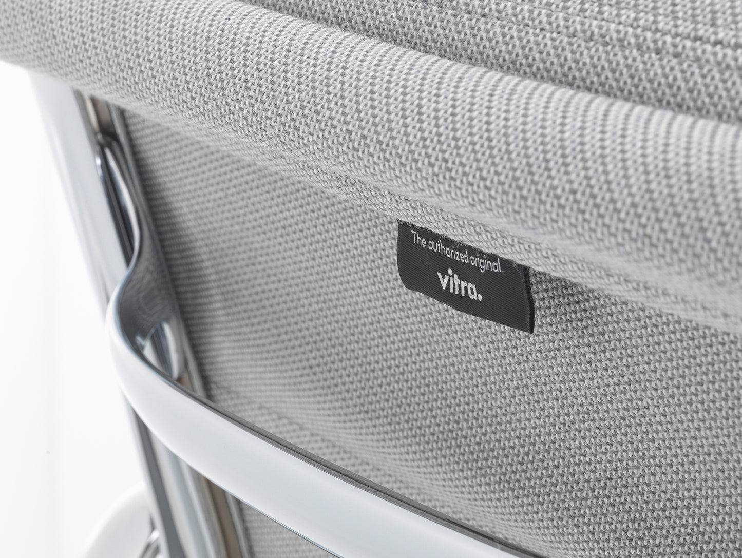 Soft Pad Work Chair EA 217 by Vitra - Chromed Aluminium / Track Mid Grey / Cream (F120)