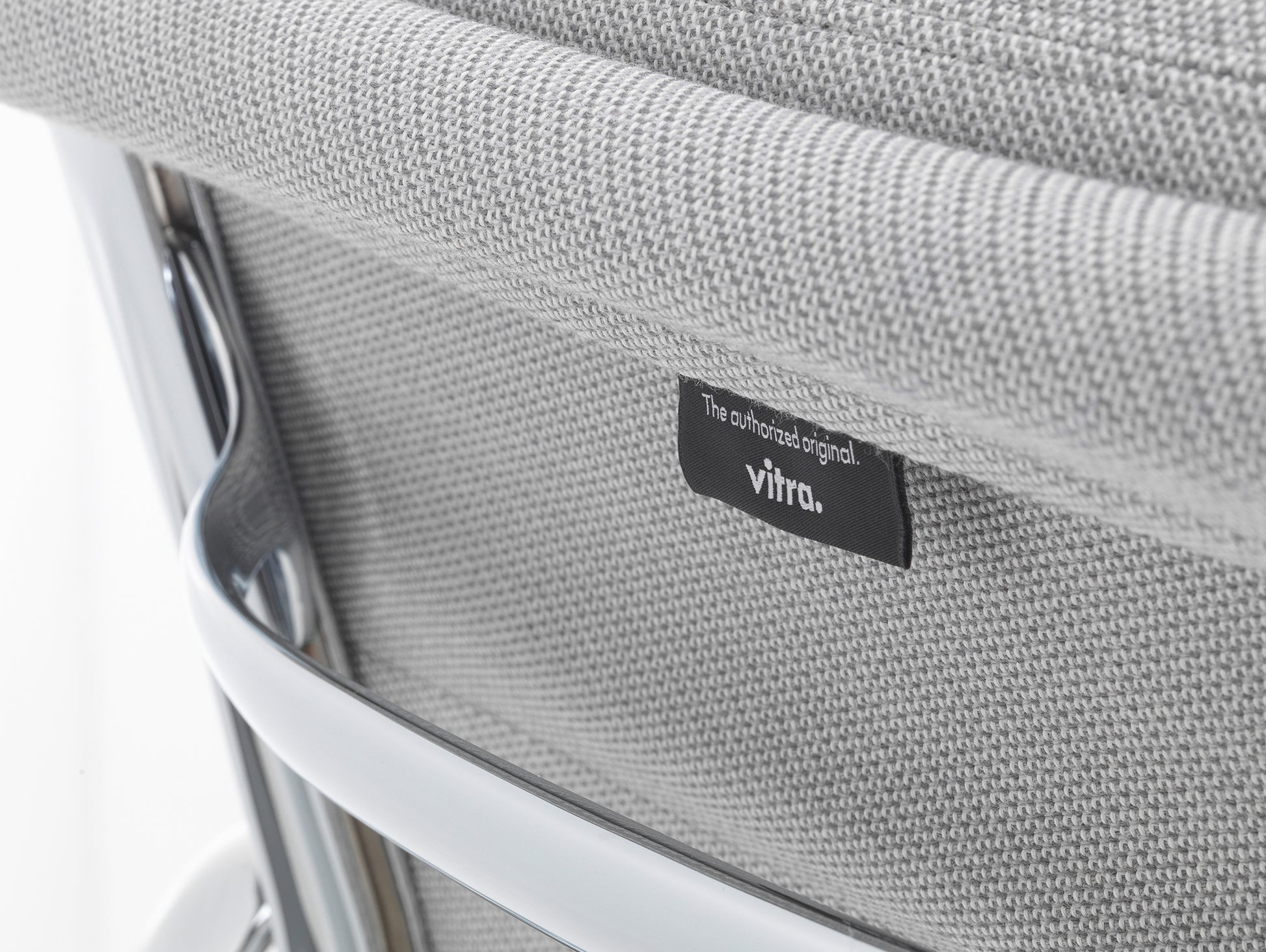 Soft Pad Work Chair EA 217 by Vitra - Chromed Aluminium / Track Mid Grey / Cream (F120)