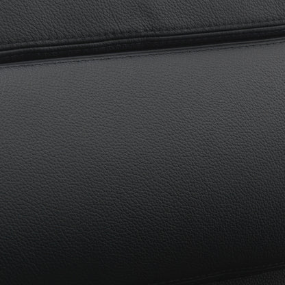 Soft Pad Work Chair EA 217 by Vitra - Chromed Aluminium / Seat: Nero Leather / Back: Plano Nero (L20)