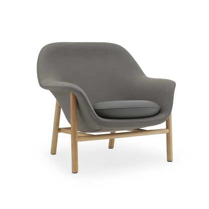 Drape Lounge Chair by Normann Copenhagen - Shell: Steelcut Trio 3 253 / Piping and Seat Cushion: Ultra Leather Lava 41575