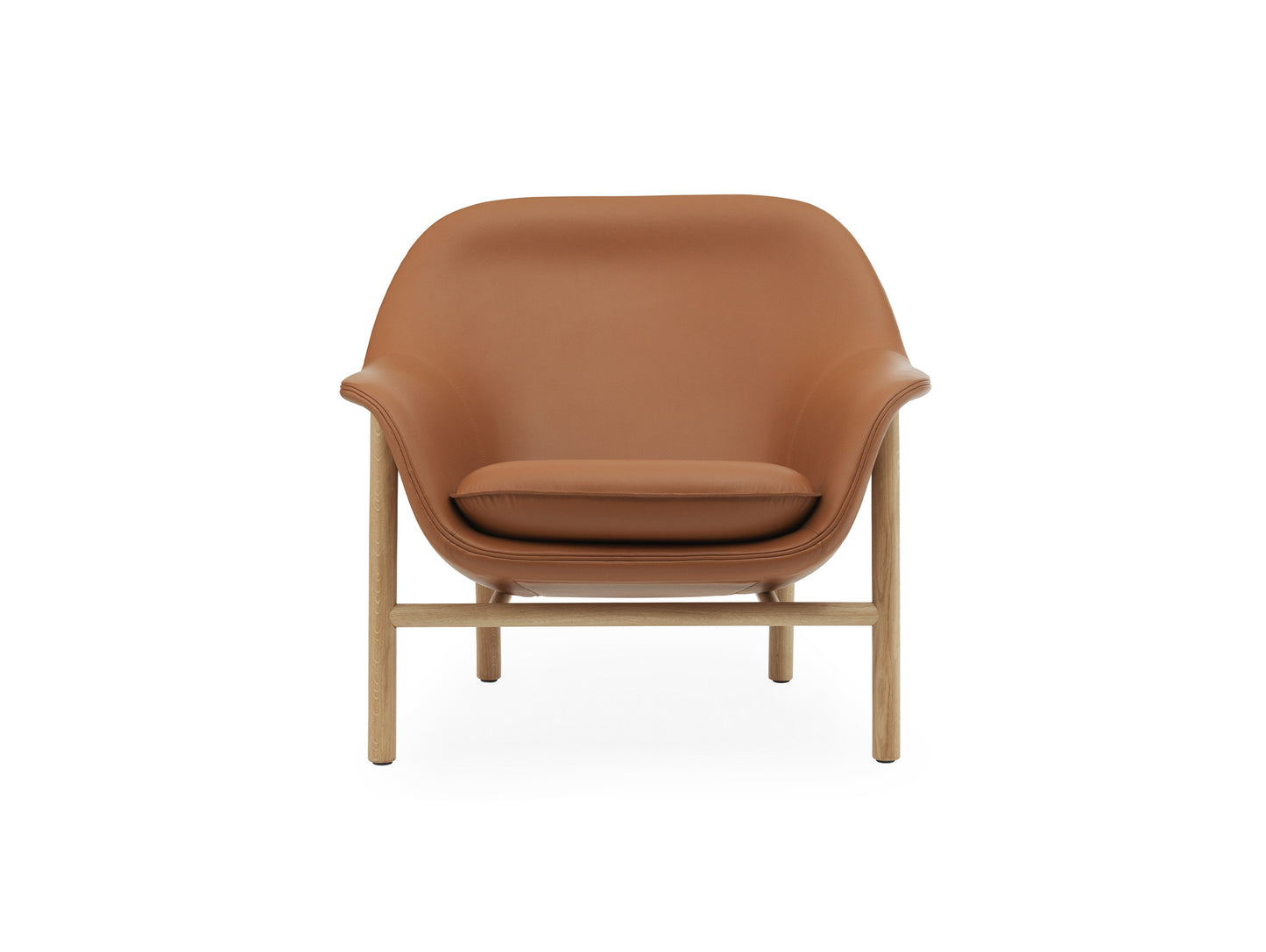 Drape Lounge Chair by Normann Copenhagen - Shell: Ultra Leather Brandy 41574 / Piping and Seat Cushion: Ultra Leather Brandy 41574