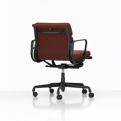 Soft Pad Work Chair EA 217 by Vitra - Deep Black Powder-Coated Aluminium / Cosy 2 Chestnut (F80)