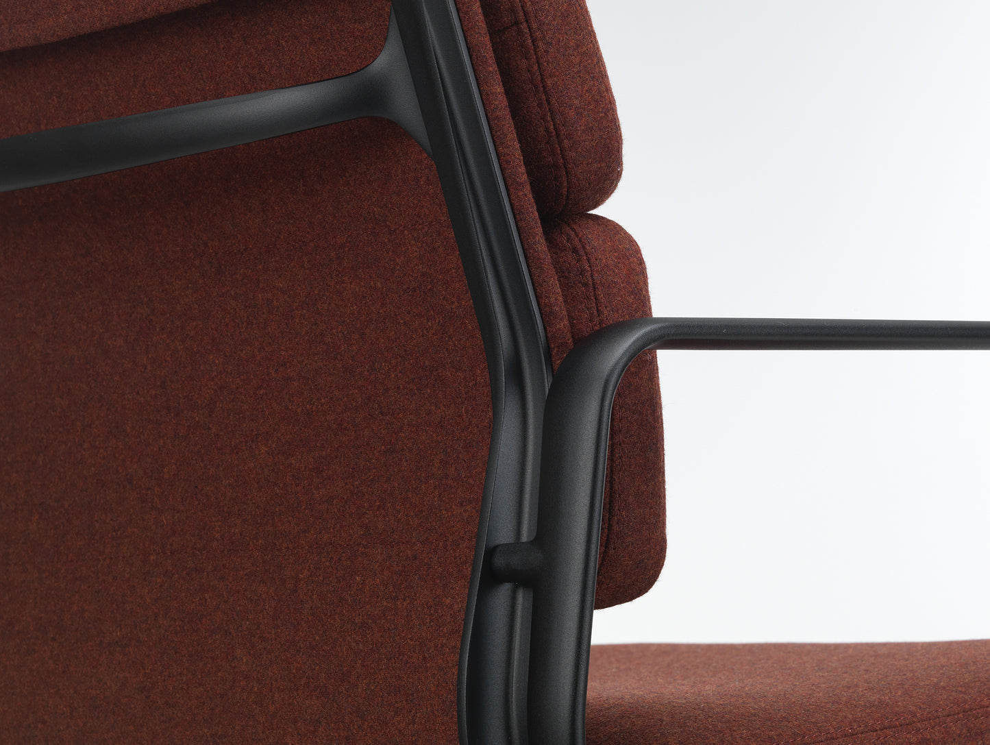 Soft Pad Work Chair EA 217 by Vitra - Deep Black Powder-Coated Aluminium / Cosy 2 Chestnut (F80)