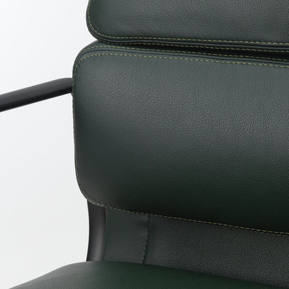 Soft Pad Work Chair EA 217 by Vitra - Deep Black Aluminium / Jade Premium F Leather