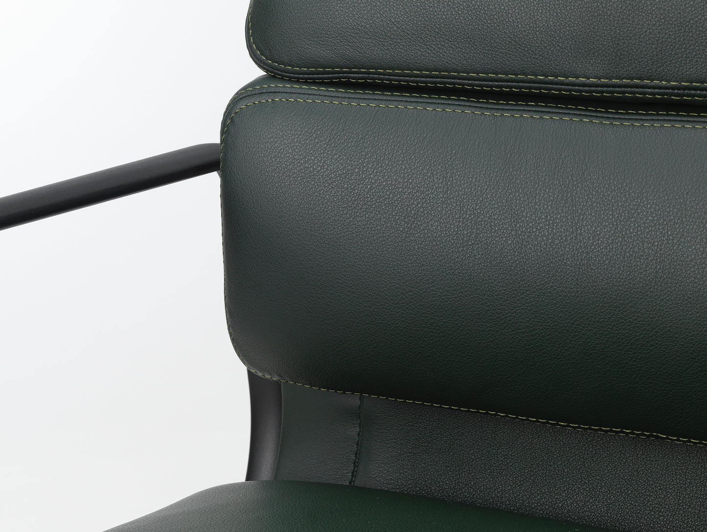 Soft Pad Work Chair EA 217 by Vitra - Deep Black Aluminium / Jade Premium F Leather