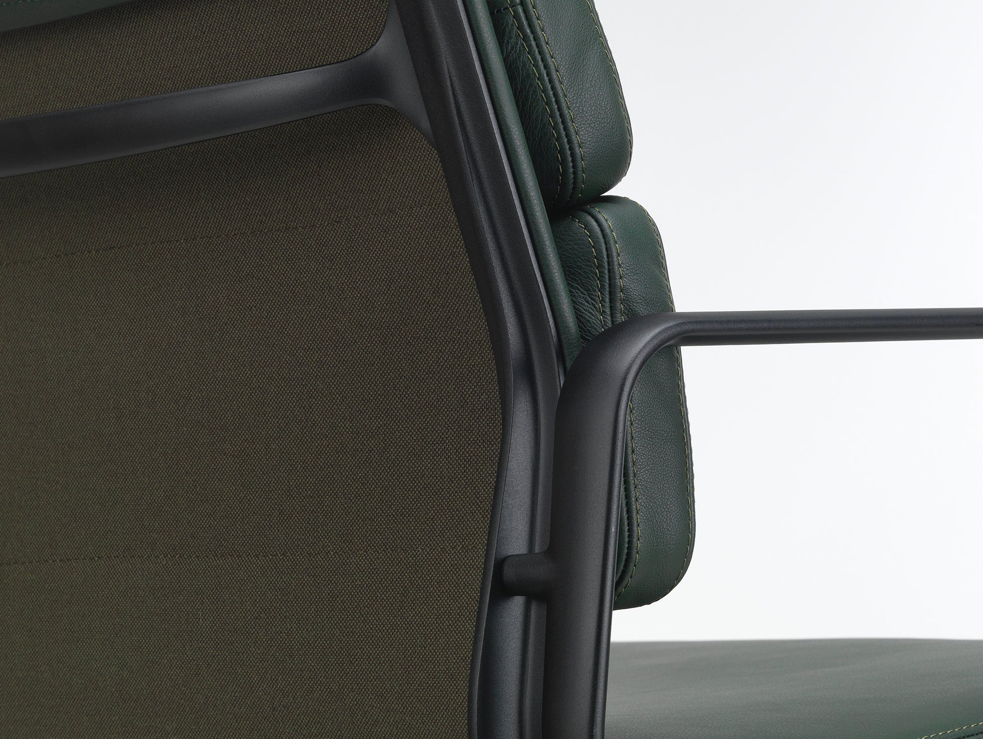 Soft Pad Work Chair EA 217 by Vitra - Deep Black Aluminium / Jade Premium F Leather