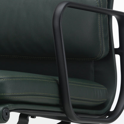 Soft Pad Work Chair EA 217 by Vitra - Deep Black Aluminium / Jade Premium F Leather