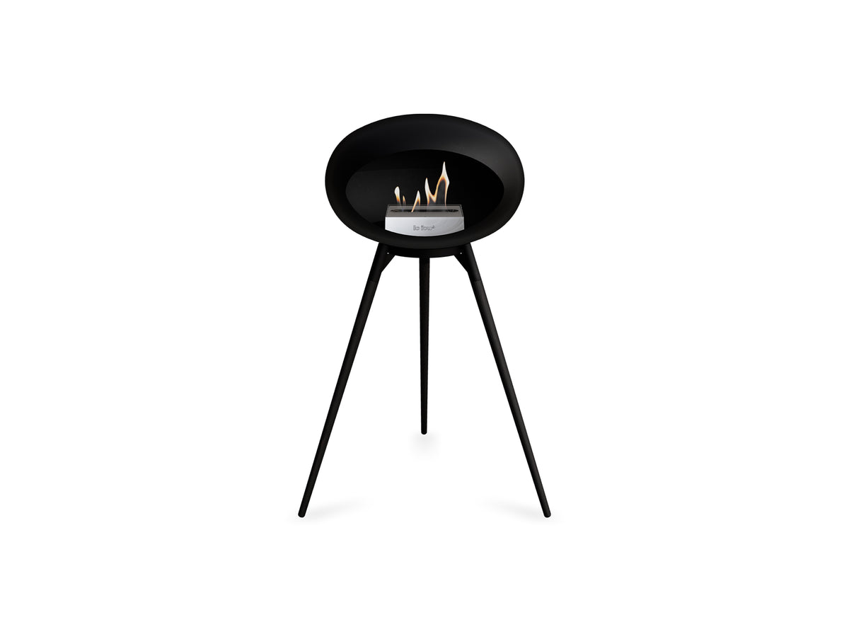 Ground High Fireplace by Le Feu - Black Dome / Black Bowl / Black Oak Base