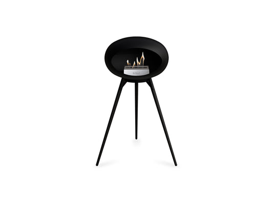 Ground High Fireplace by Le Feu - Black Dome / Black Bowl / Black Oak Base
