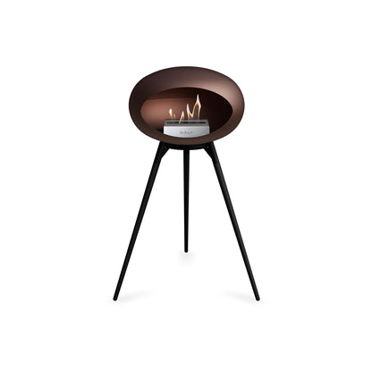 Ground High Fireplace by Le Feu - Mocca Dome / Black Bowl / Black Oak Base
