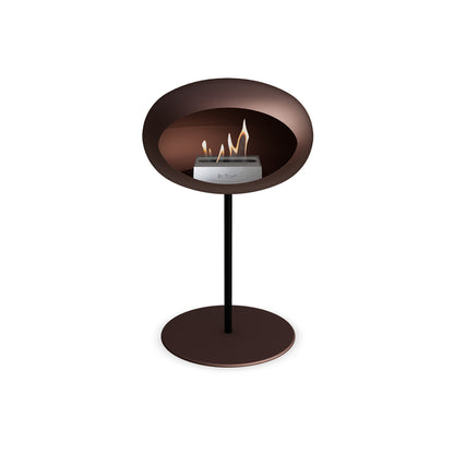 Steel Low Fireplace by Le Feu - Mocca Dome/ Black Pole 25 mm / Mocca Plate