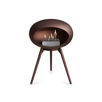 Ground Low Fireplace by Le Feu - Mocca Dome / Mocca Bowl / Smoked Oak Base