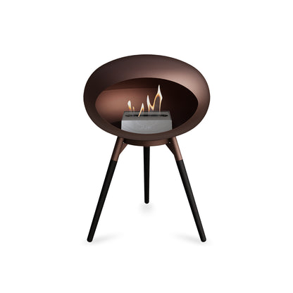 Ground Low Fireplace by Le Feu - Mocca Dome / Mocca Bowl / Black Oak Base