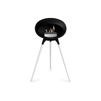 Ground High Fireplace by Le Feu - Black Dome / Black Bowl / White Oak Base