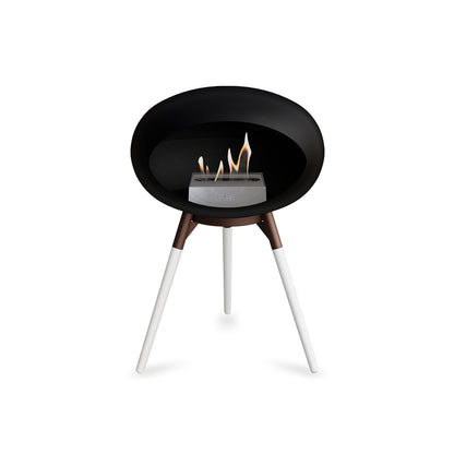 Ground Low Fireplace by Le Feu - Black Dome / Mocca Bowl / White Oak Base