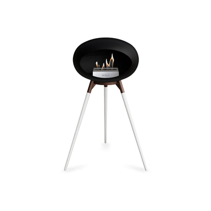 Ground High Fireplace by Le Feu - Black Dome / Mocca Bowl / White Oak Base